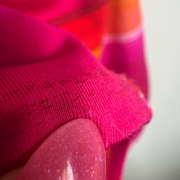 NWOT Trina Turk Solstice Plunge One Piece Swimsuit Pink Orange Stripe Size 8 - Picture 8 of 8